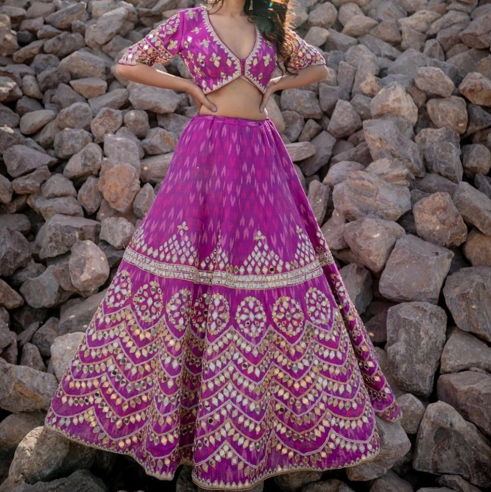 Mirror work lehenga Sangeet dress